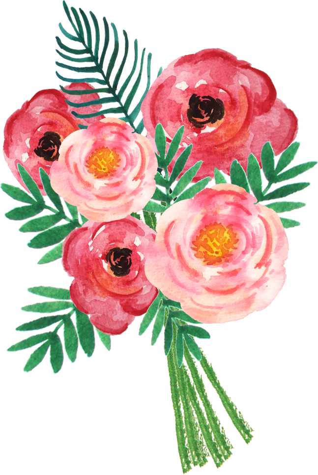 Floral Bouquet Watercolor Illustration Cutout